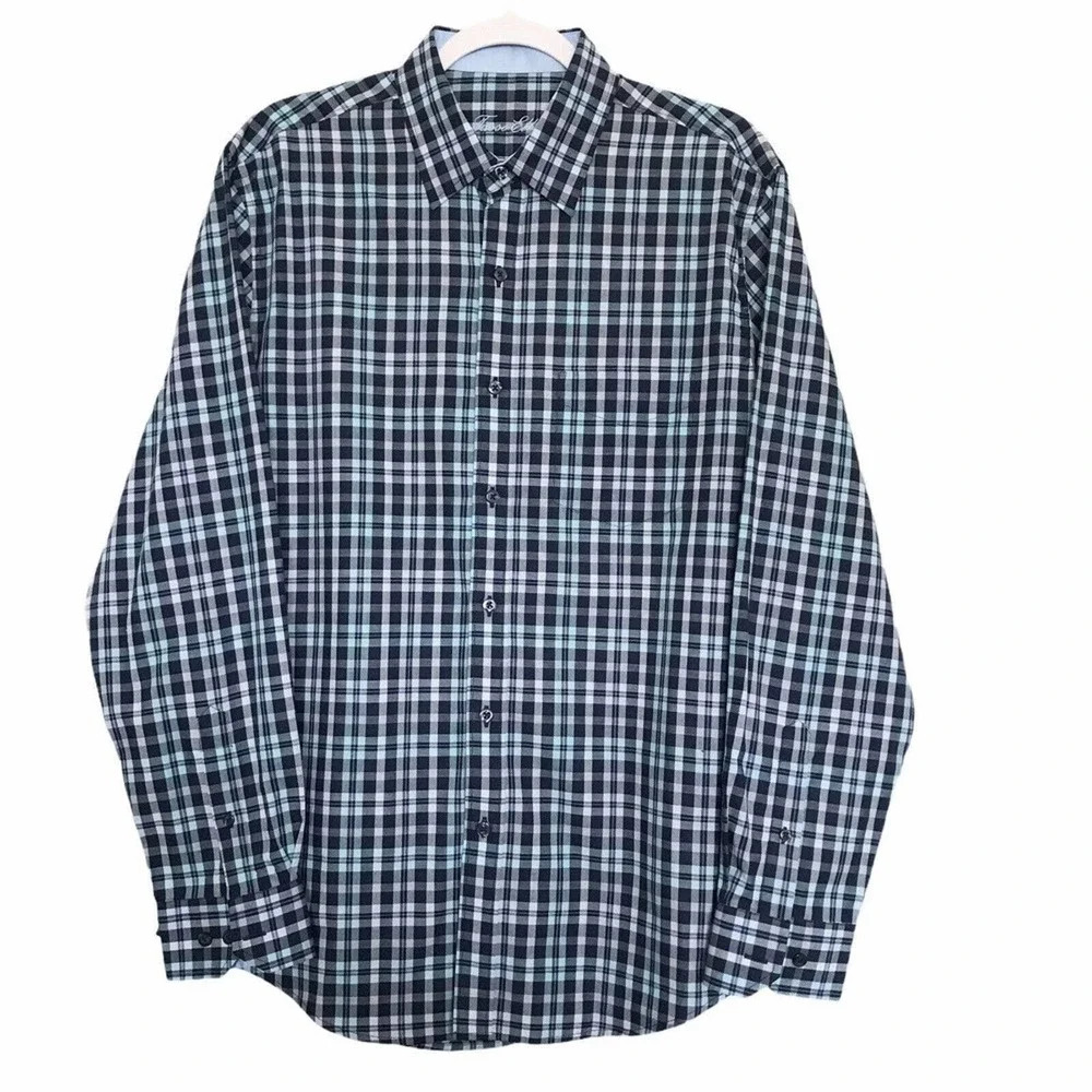 Tasso Elba Button Up Plaid Shirt Size Medium NWT